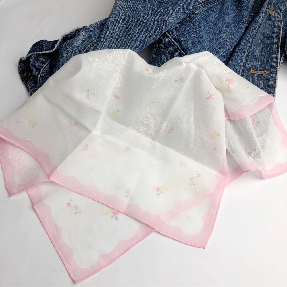 PIERRE BALMAIN Pastel Micro Floral Bow Print Scarf